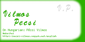 vilmos pecsi business card